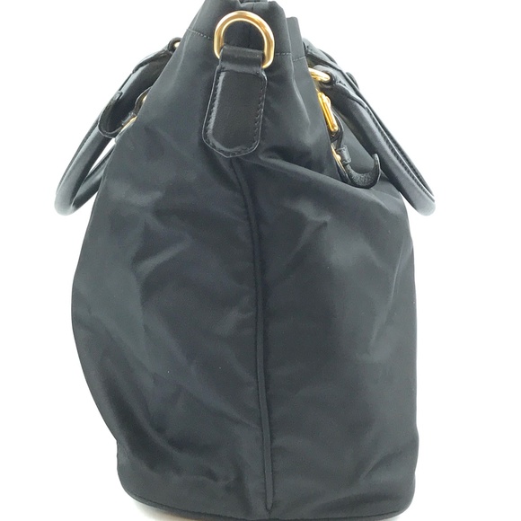 Rare Tessuto Tote Handbag Black Nylon ShoulderBag - Picture 4 of 13